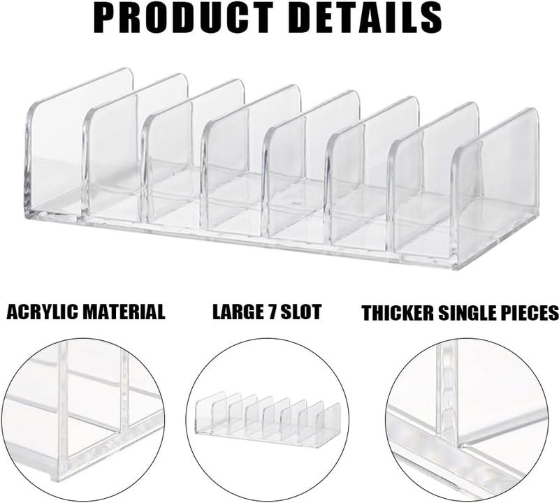 DDRAUY 2 Pack Acrylic Money Organizer Cash Trays,7 Section Dividers Money Organizer,Eyeshadow Makeup Palette Organizer,Clear Bill Money Organizer for Cash Envelope Card - Image 4